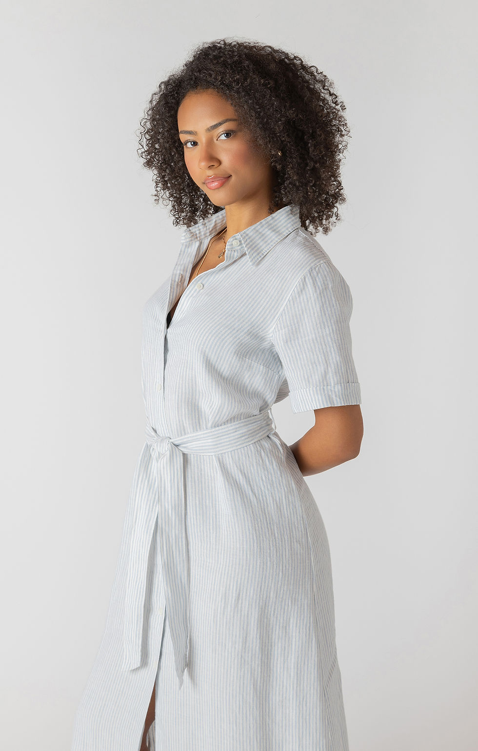 Robe-chemise longue à ceinture Room34 | Boutique Plateforme