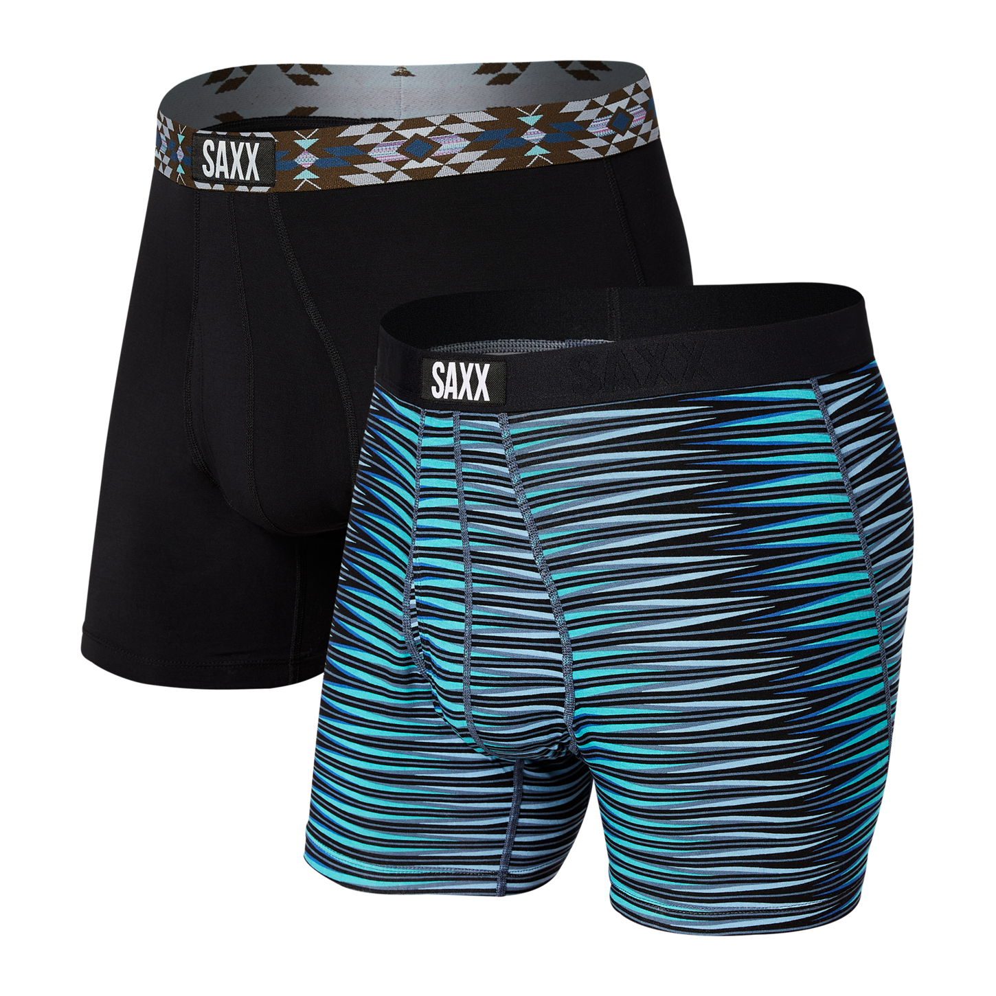 Pack de 2 Boxers: ligné et noir collection Ultra-Everyday par SAXX