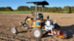 Sowing onions in the field, by the werkr as agriculture co-bot