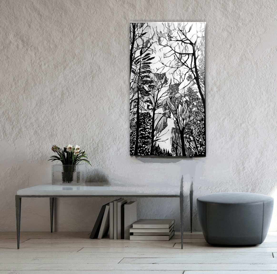 Whispers in Grey 27" x 45"