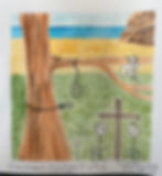 Symbols of time - ancient symbols around and off tree. Time marked before and after Jesus’ birth etc