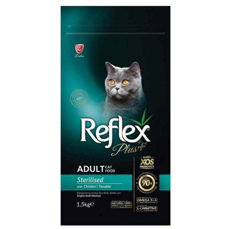 Reflex Plus Τροφή για ενήλικη στειρωμένη γάτα, κοτόπουλο & ρύζι 1.5kl