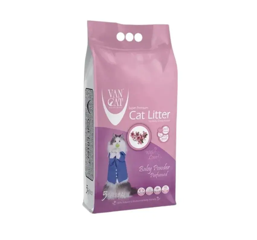 Άμμος Van Cat Baby Powder Clumping με πούδρα 5kg