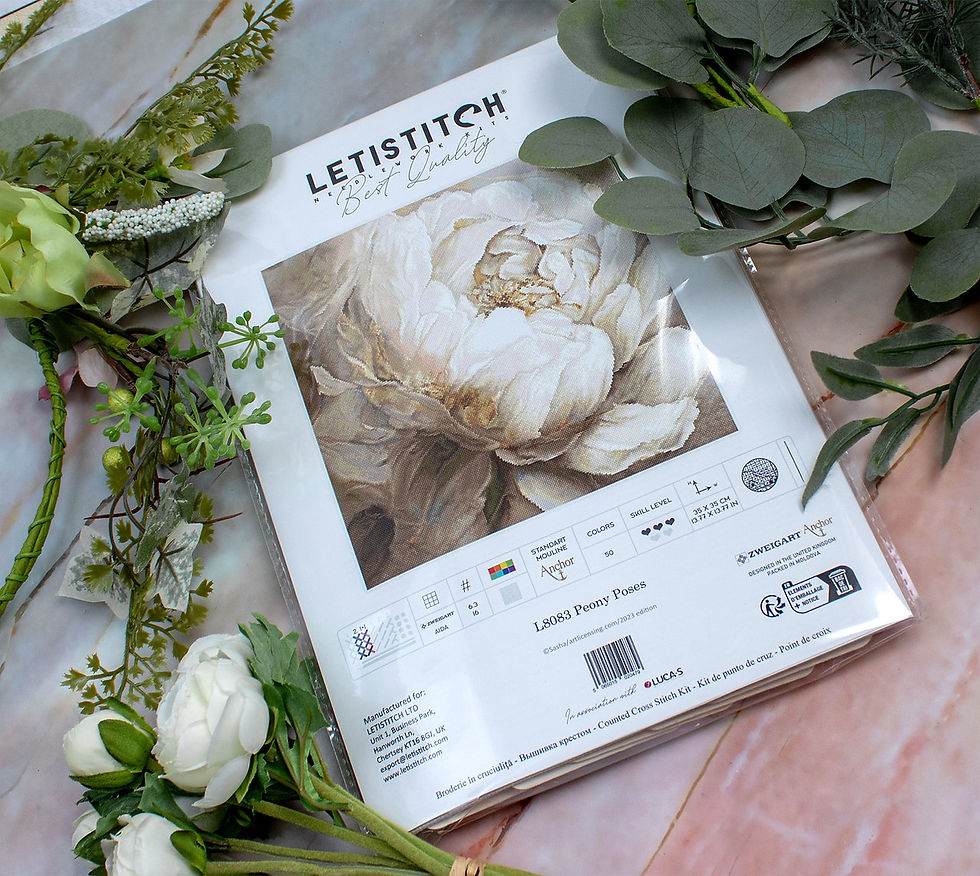 Thumbnail: Cross Stitch Kit LETISTITCH - Peony Poses, L8083