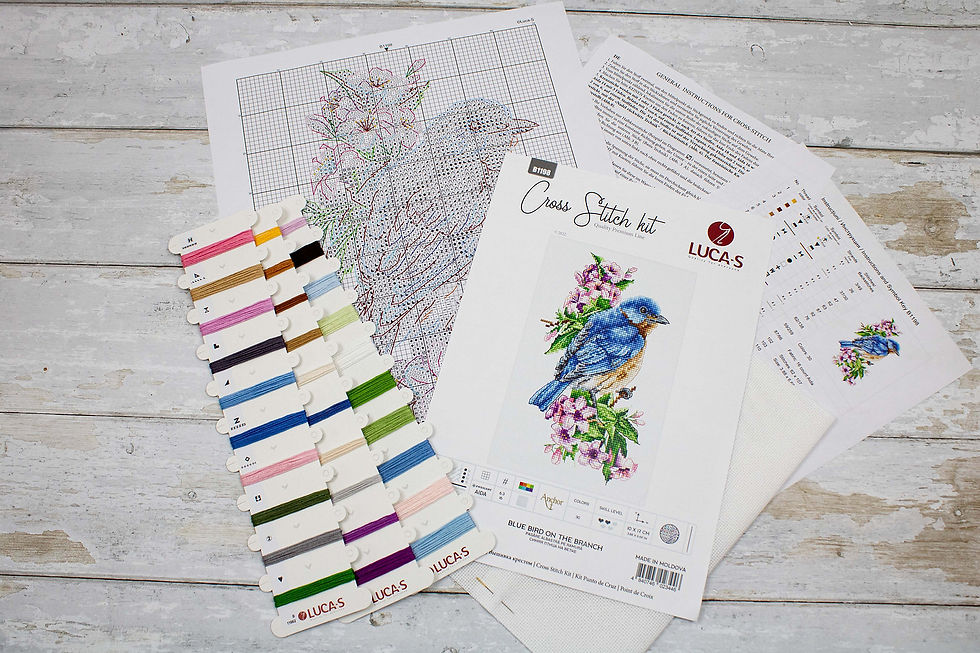 Thumbnail: Cross Stitch Kit Luca-S - B1197 Blue Bird on The Branch