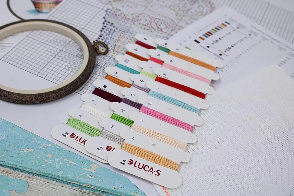 Thumbnail: Cross Stitch Kit with Hoop Included Luca-S - Cherry Ice Cream, BC104