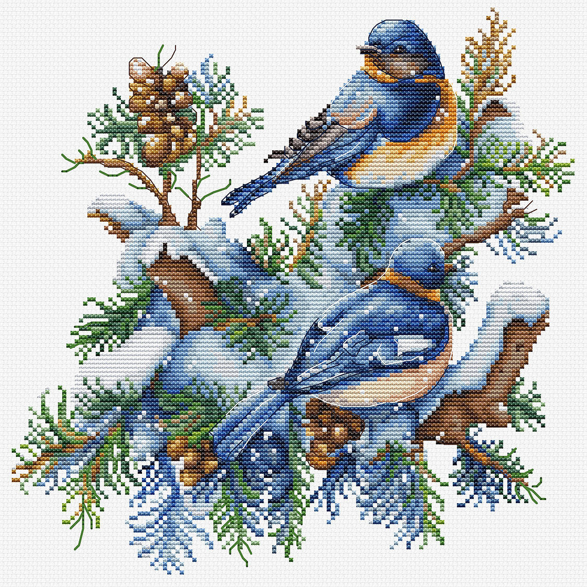 Cross Stitch Kit - The Birds-Winter - B2418 Luca-S