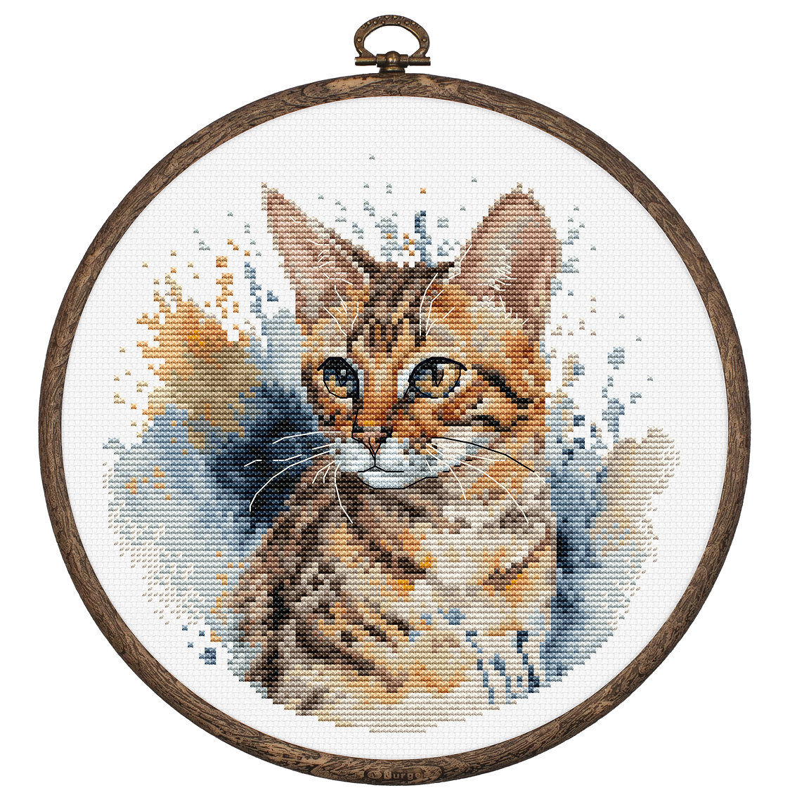 Cross Stitch Kit with Hoop Included Luca-S - BC210, The Bengal Cat