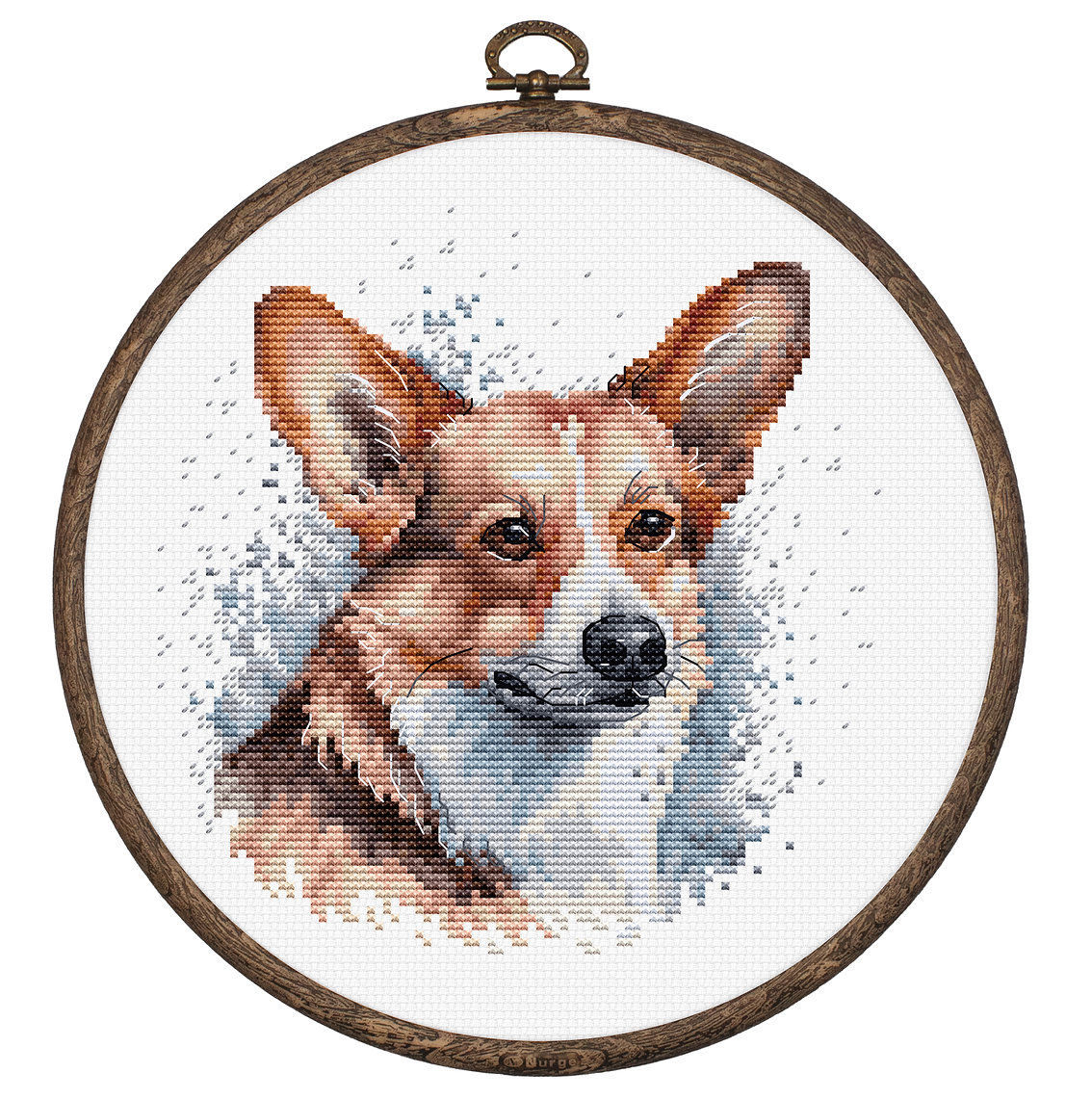 Cross Stitch Kit with Hoop Included Luca-S - BC212, Welsh Corgi