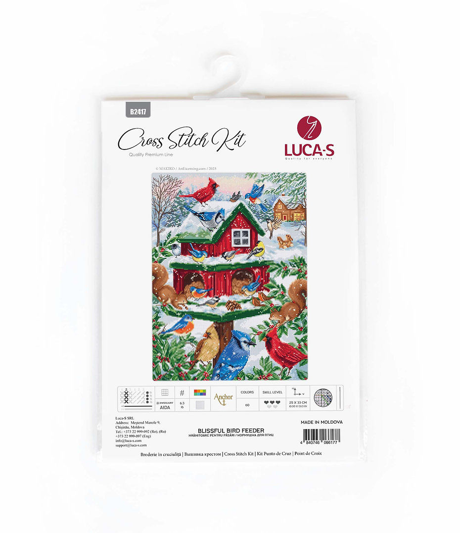 Thumbnail: Cross Stitch Kit Luca-S - B2417 Blissful Bird Feeder