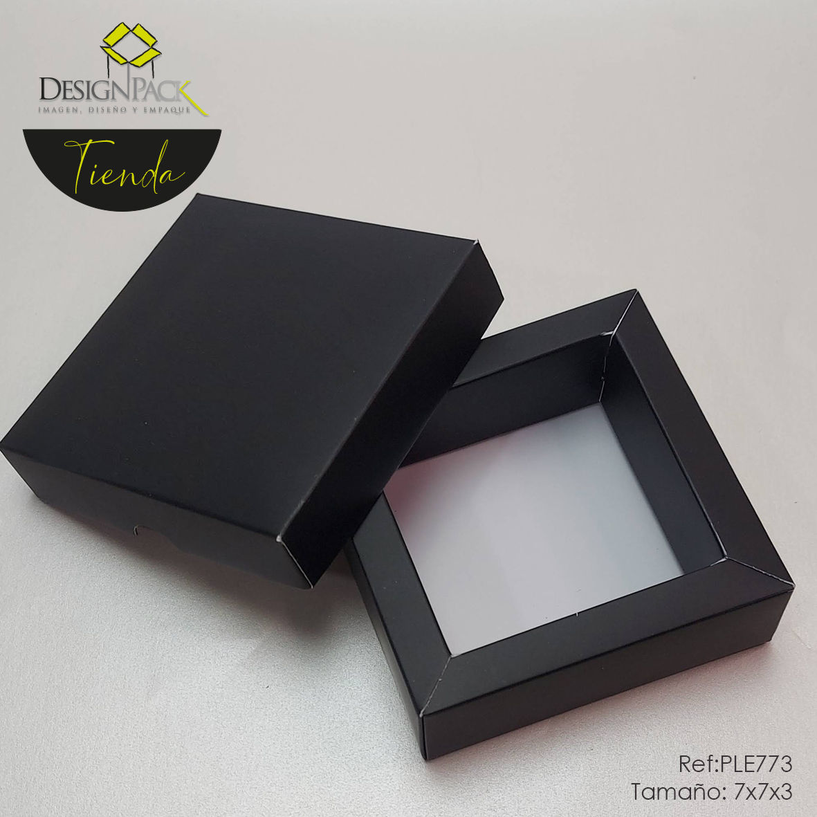 Caja chocolates x 4 Negra - 7x7x3 cms