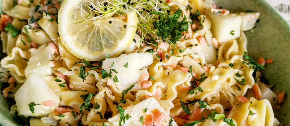 Pâtes au saumon fumé & pâtisson