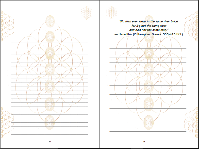 Miniature : "Flower of Life" Writing Journal with spiritual quotes to raise your Consciousne