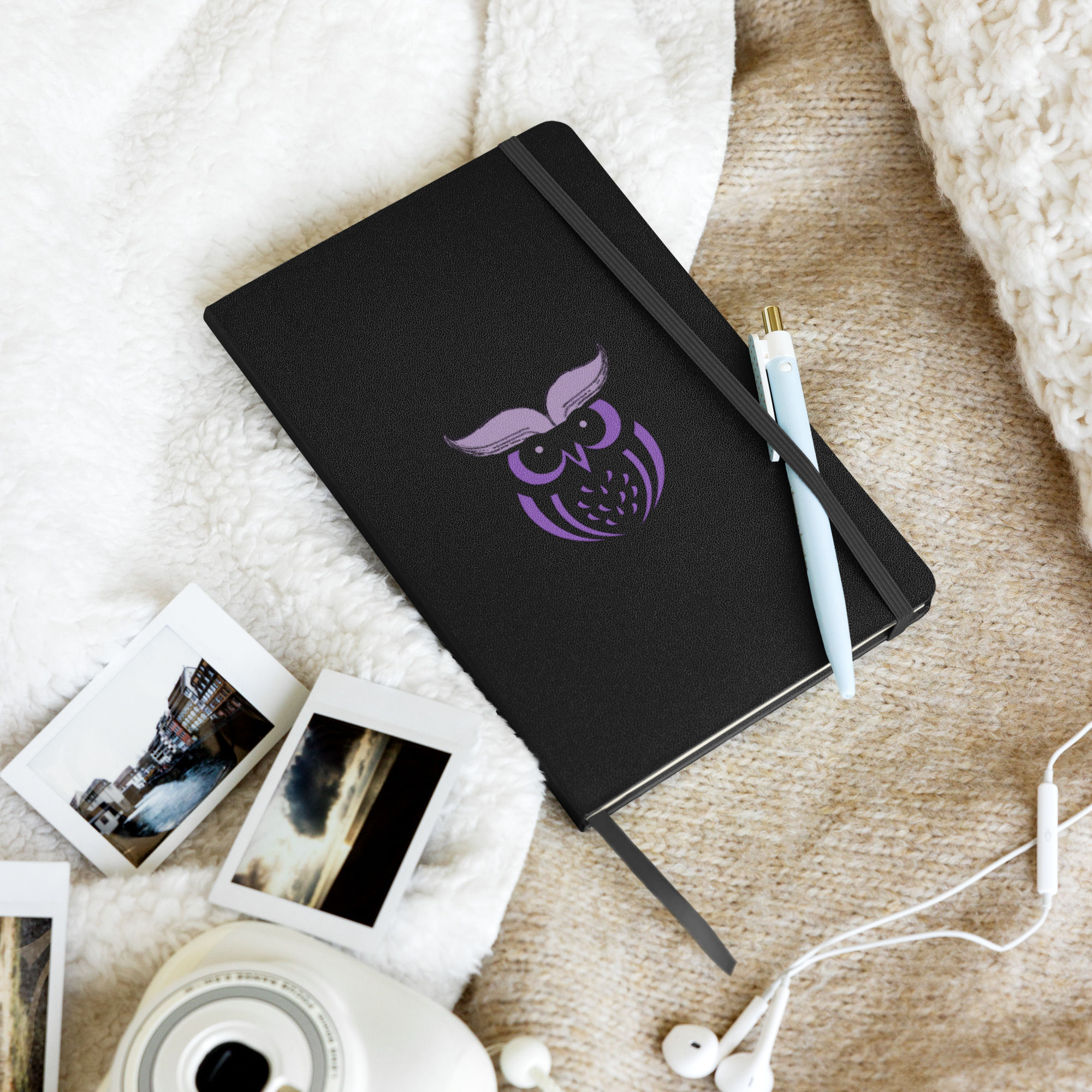 Purple Owl Cuaderno de tapa dura