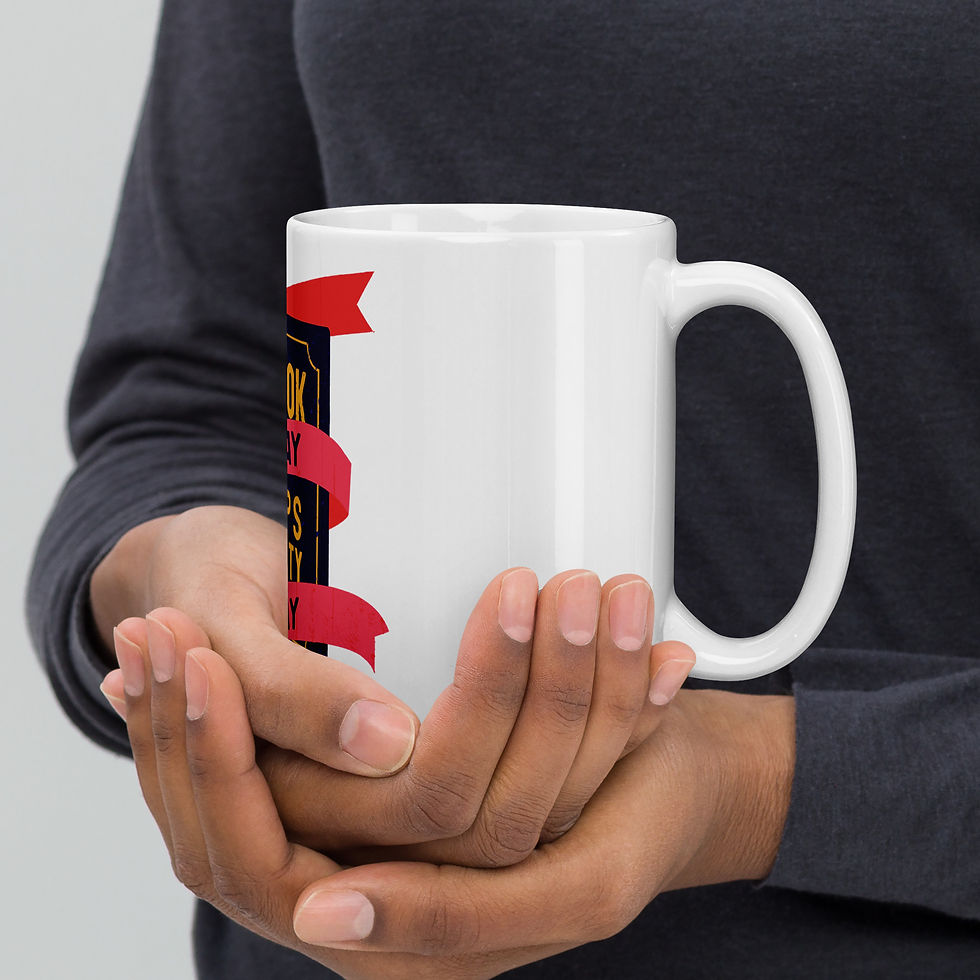 Miniatura: Taza blanca brillante "A Book a day keep reality away"