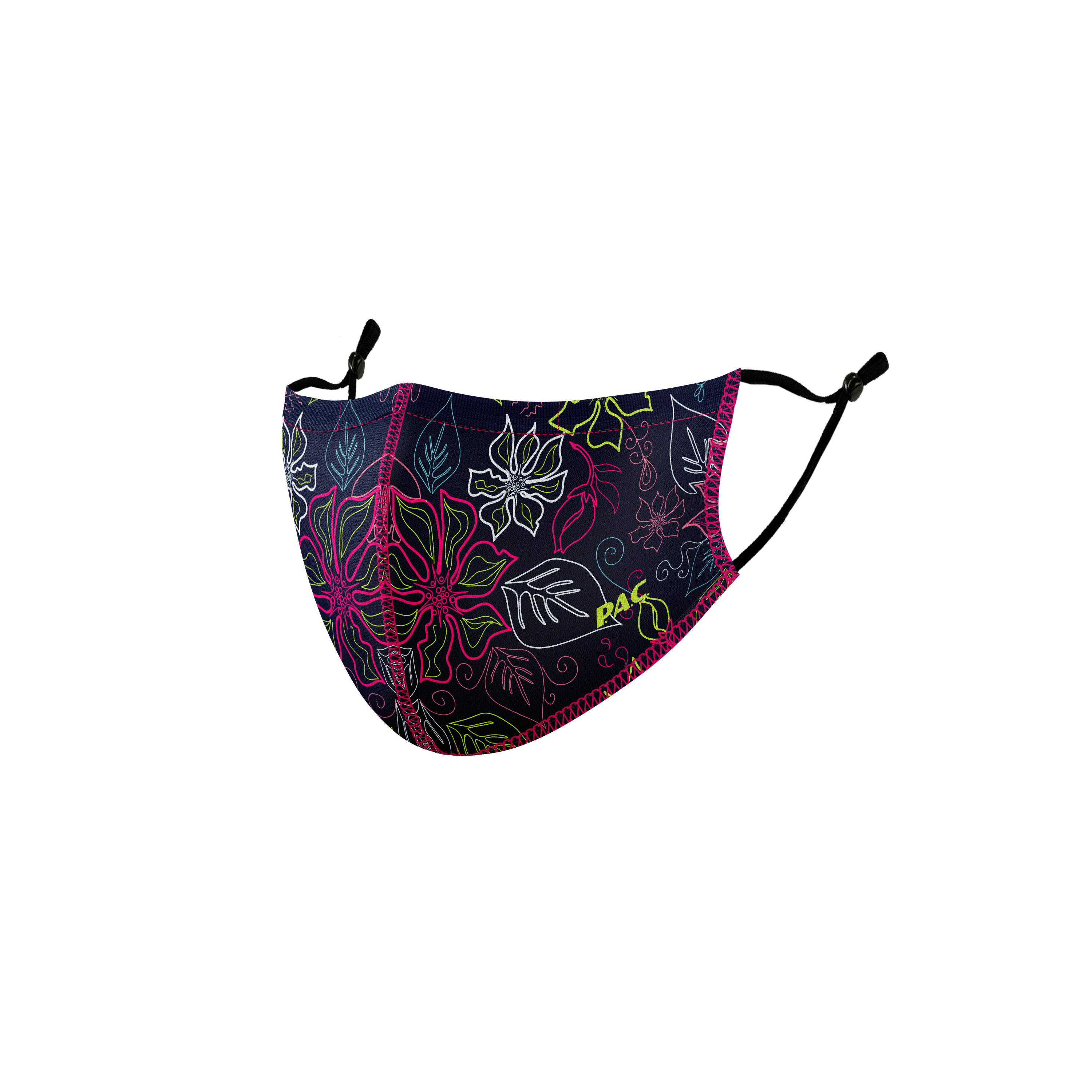 PAC COMMUNITY MASK FUNCTION 1 LAYER X2 PIECE/PACK ROSES + TOTAL BLACK