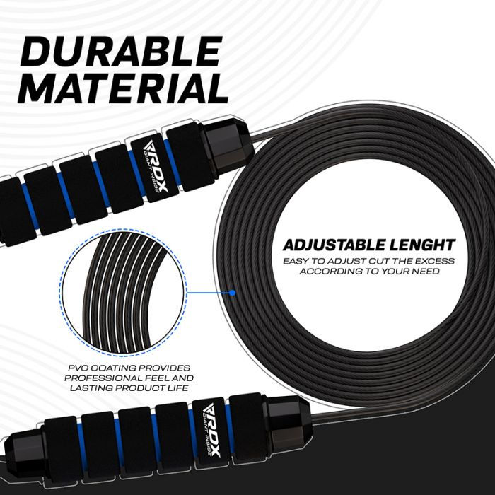 Thumbnail: RDX SKIPPING ROPE STEEL COATED CABLE W1