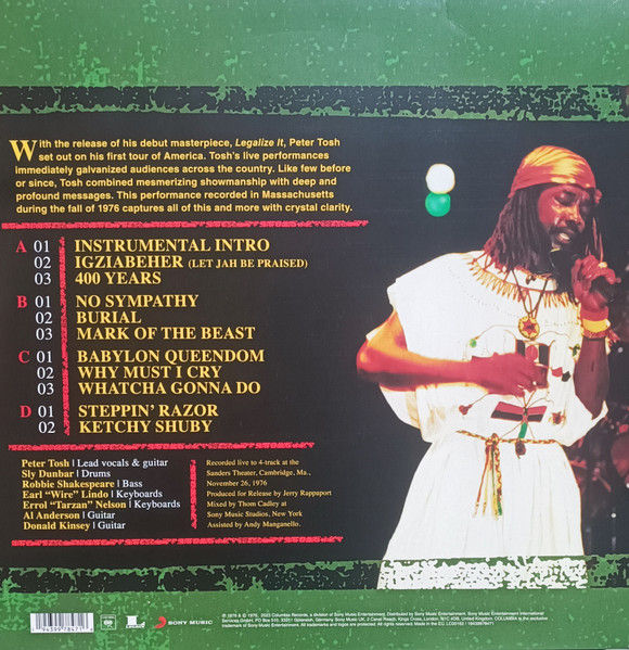 Miniature : PETER TOSH LIVE & DANGEROUS BOSTON 1976 ( Color Vinyl )