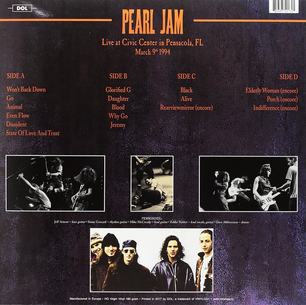 PEARL JAM LIVE AT CIVIC CENTER PENSACOLA FL. 1994