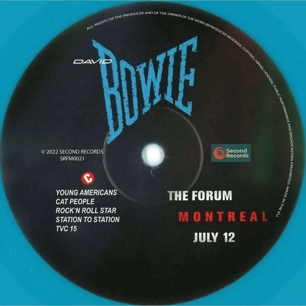Miniature : DAVID BOWIE LIVE AT THE FORUM MONTREAL 83 ( Color Vinyl )