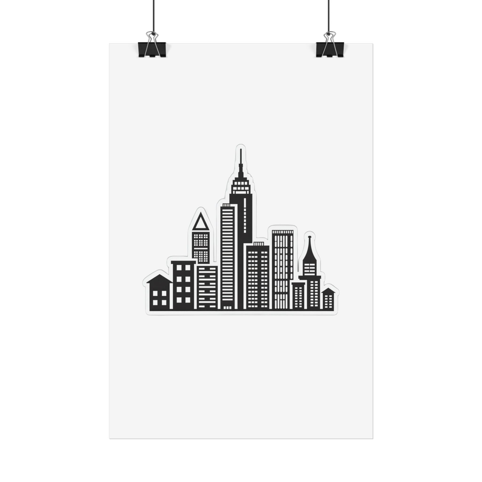 Black White Cityscape Art Poster