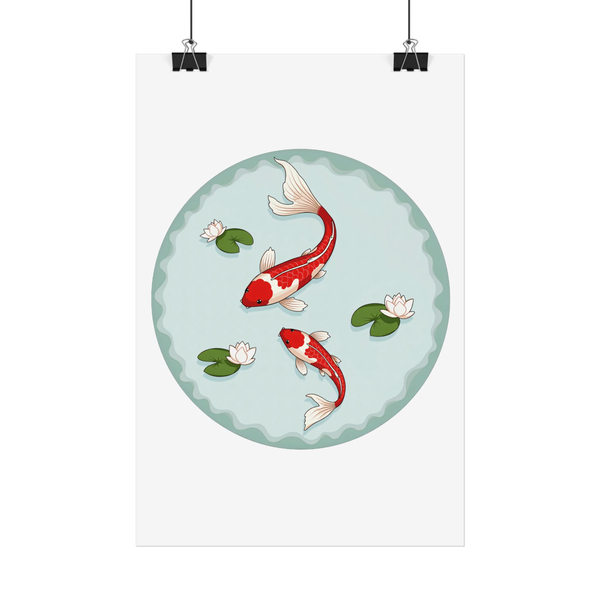Japanese Koi Pond Art Poster