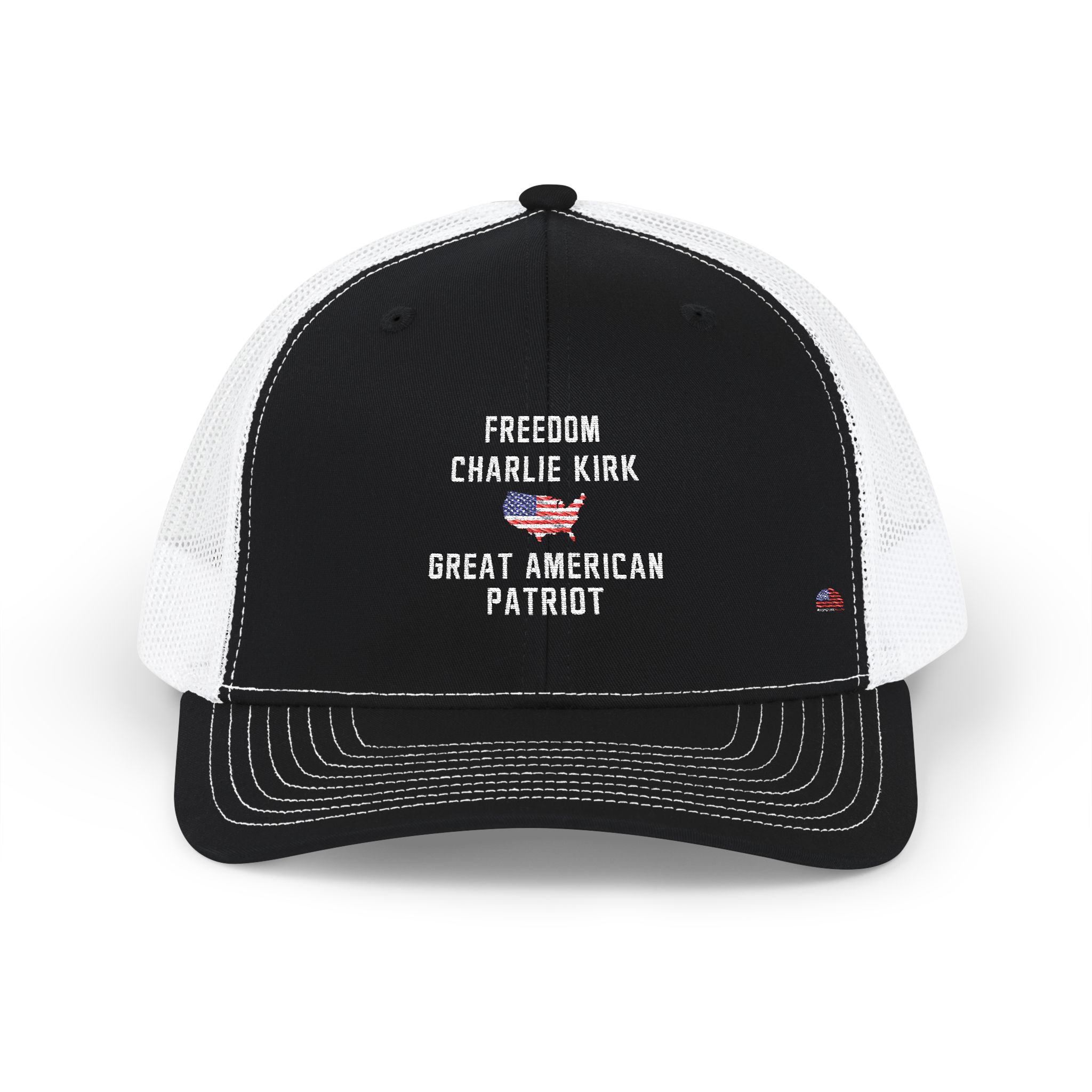 Freedom Charlie Kirk Patriot Trucker Hat USA Flag Cap