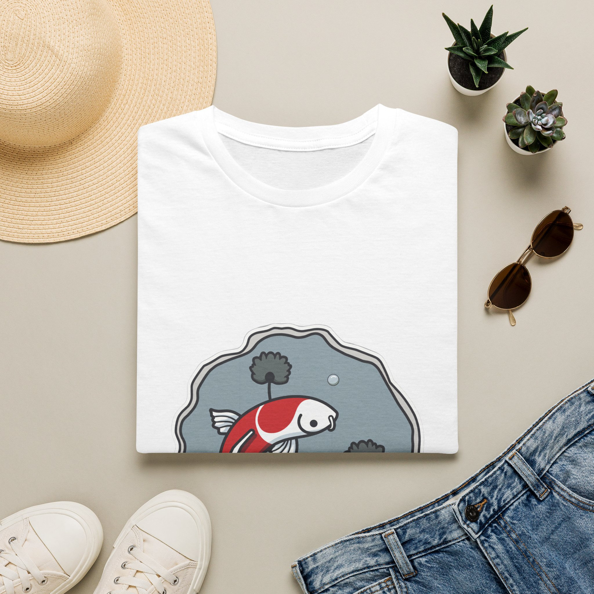 Koi Pond Art Tee for Nature Lovers