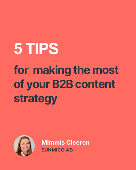 Text and headshot of red-haired woman on red background. 