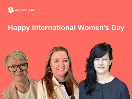 SUNMICO logotype, text and headshots of three women.