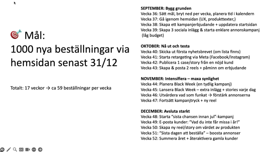 Slide image with lots of text in Swedish. 