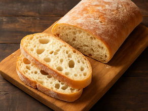 Italienisches Ciabatta-Brot mit luftiger Krume und knuspriger Kruste