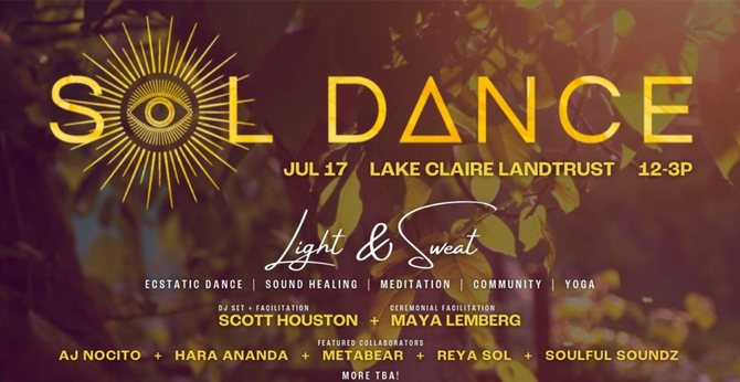 Joining Sol Dance Sun., 7/17 12-3PM Lake Clair Community Land Trust