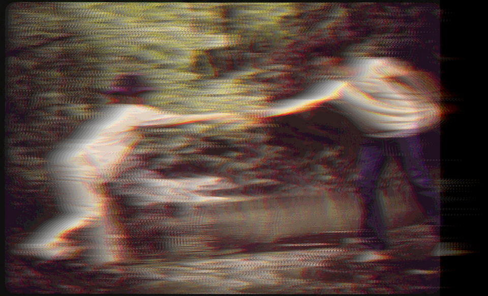 An image of two people with hands outstretched two one another. The photo is fuzzy like a memory.