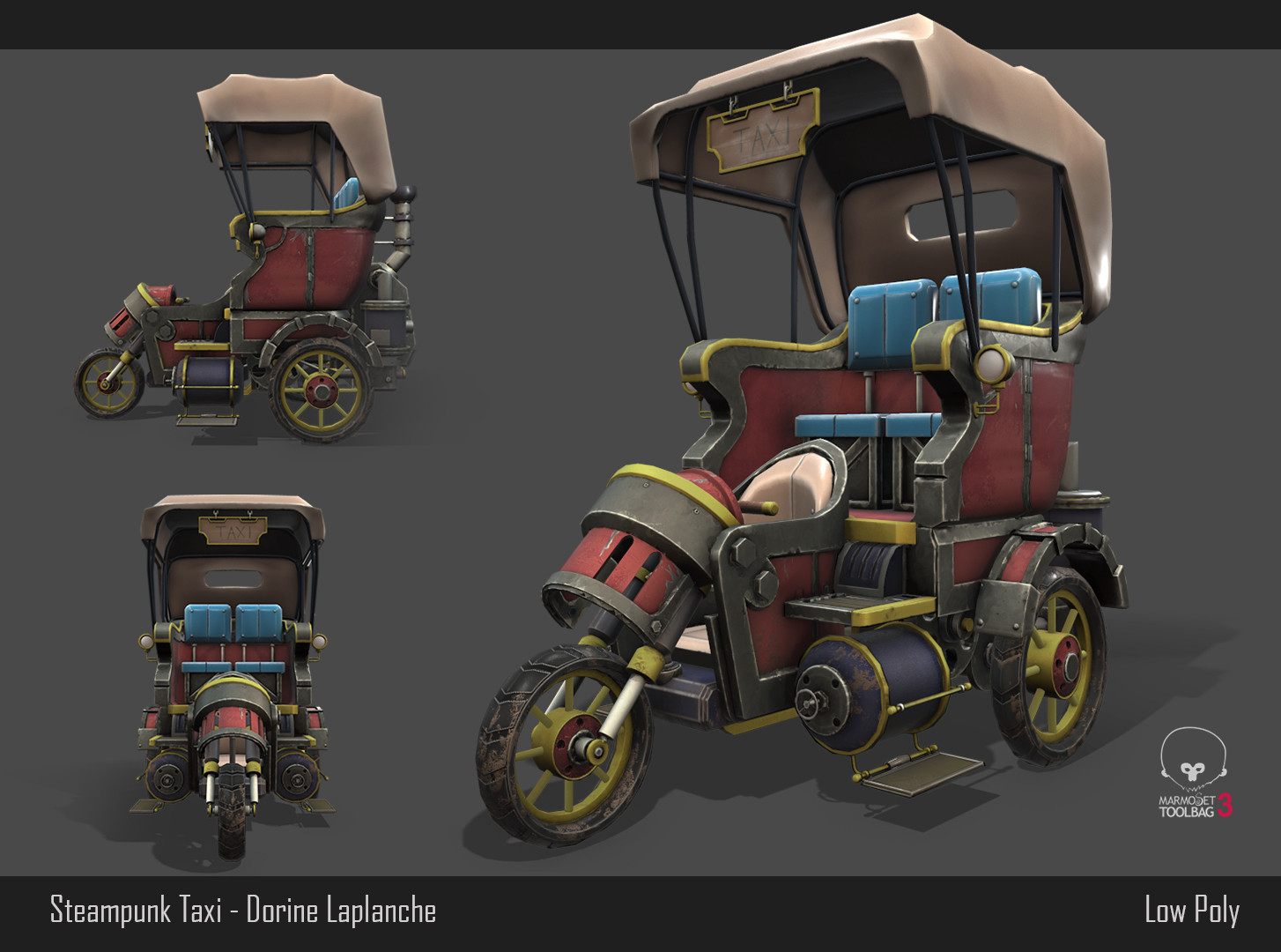 Low poly | Taxi Steampunk