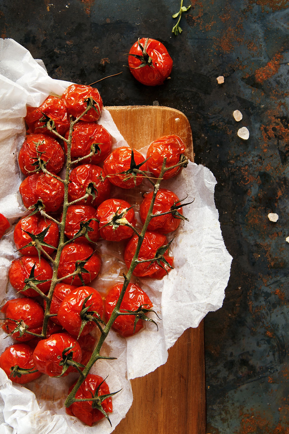 Oven-Roasted Tomatoes with Olive Oil, Garlic, and Fresh Herbs