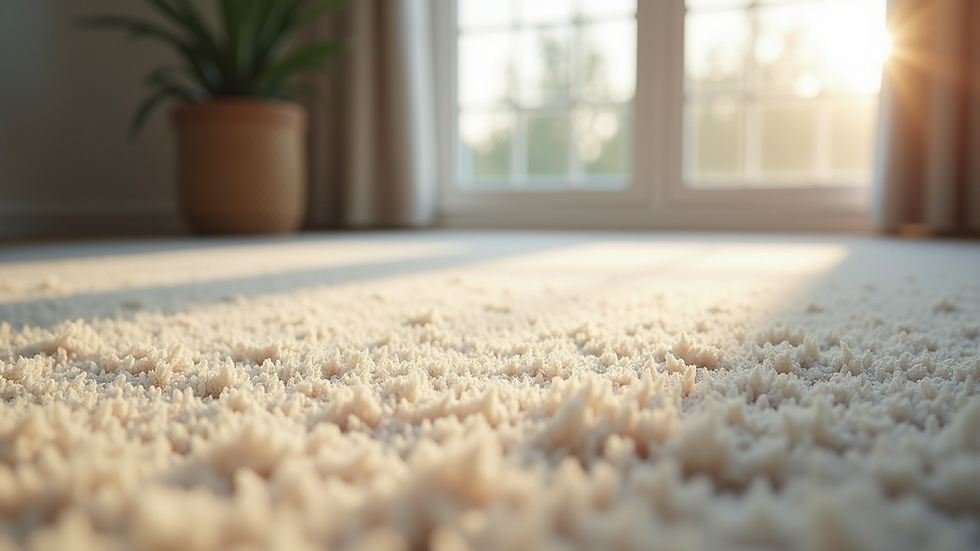 Close-up view of a clean carpet freshly cleaned