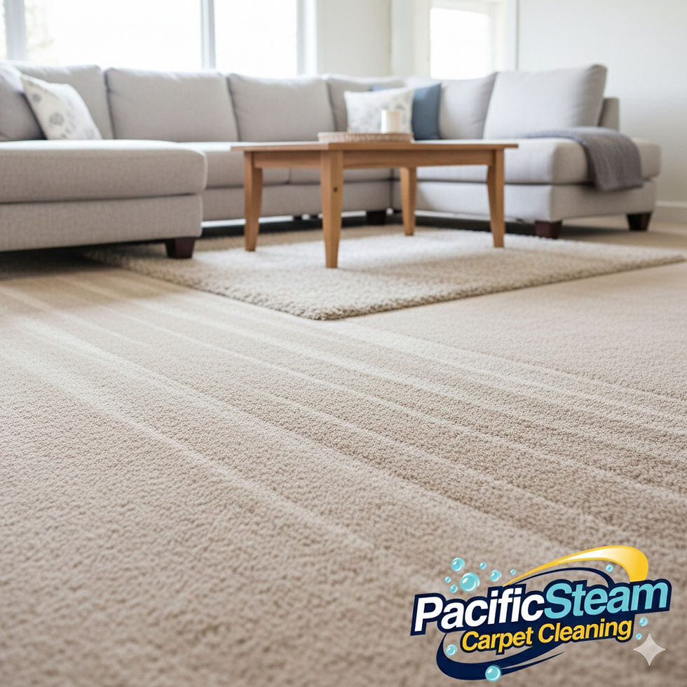 Eye-level view of a professional carpet cleaner using eco-friendly equipment