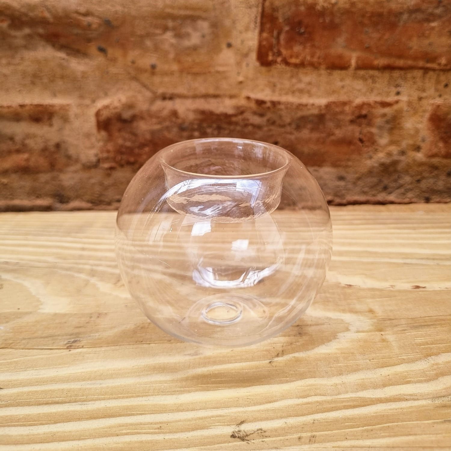 PORTA VELA DE VIDRO TRANSPARENTE BOLHA 08CM