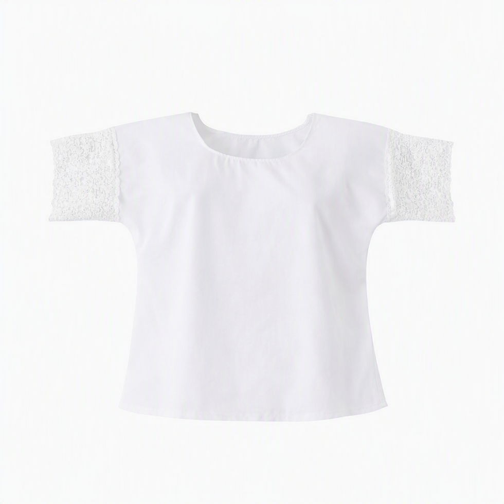 Miniatura: BATA DE ALGODÃO BRANCO C/ RENDA