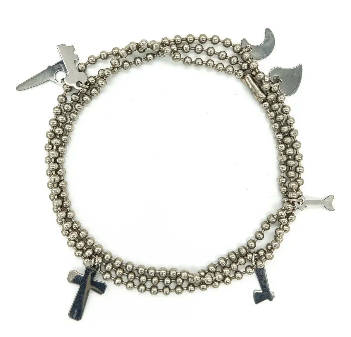 GUIA DE AÇO ESFERAS C/ 7 PINGENTES 40CM