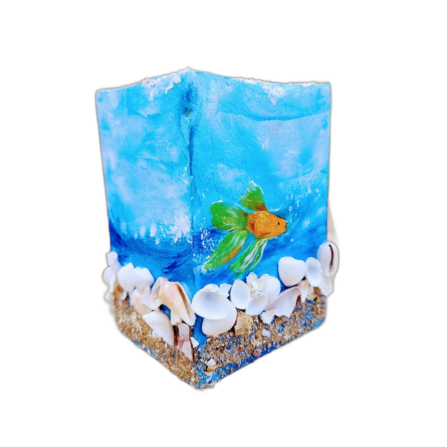 BASE DE GESSO FUNDO DO MAR 10X10X15CM