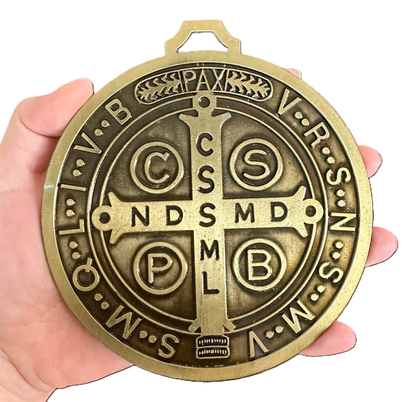 MEDALHA DE METAL DE SÃO BENTO 13CM