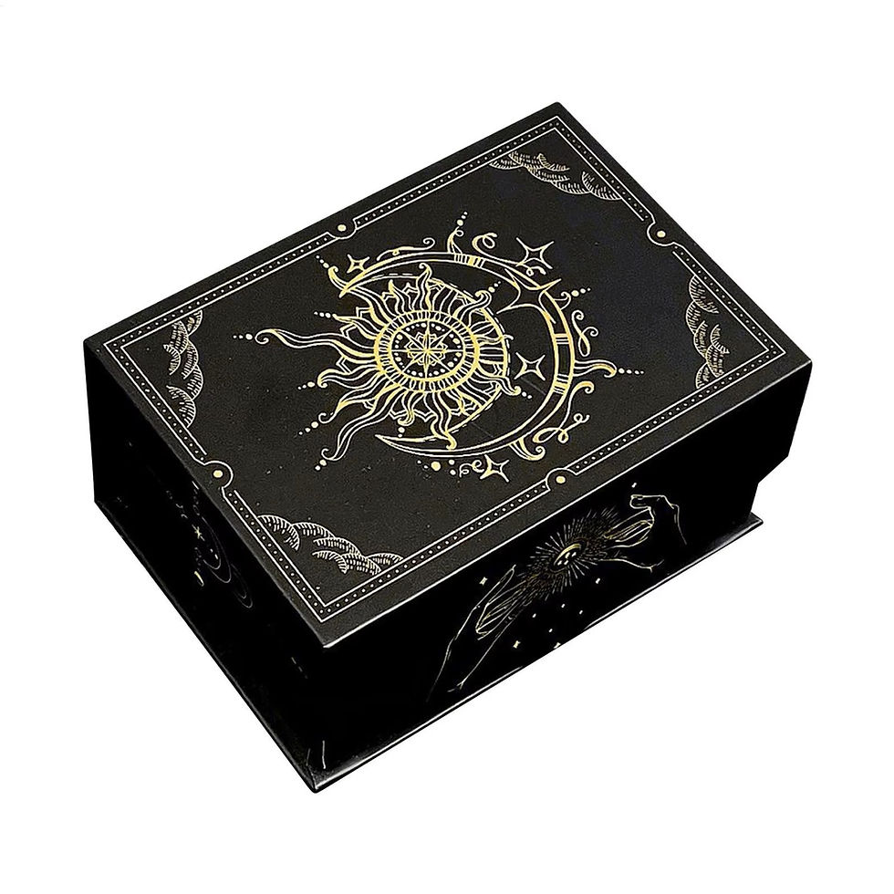 Miniatura: CAIXA DE ACARTONADO P/ TAROT C/ TAMPA MAGNÉTICA WICCA 14X10X7CM