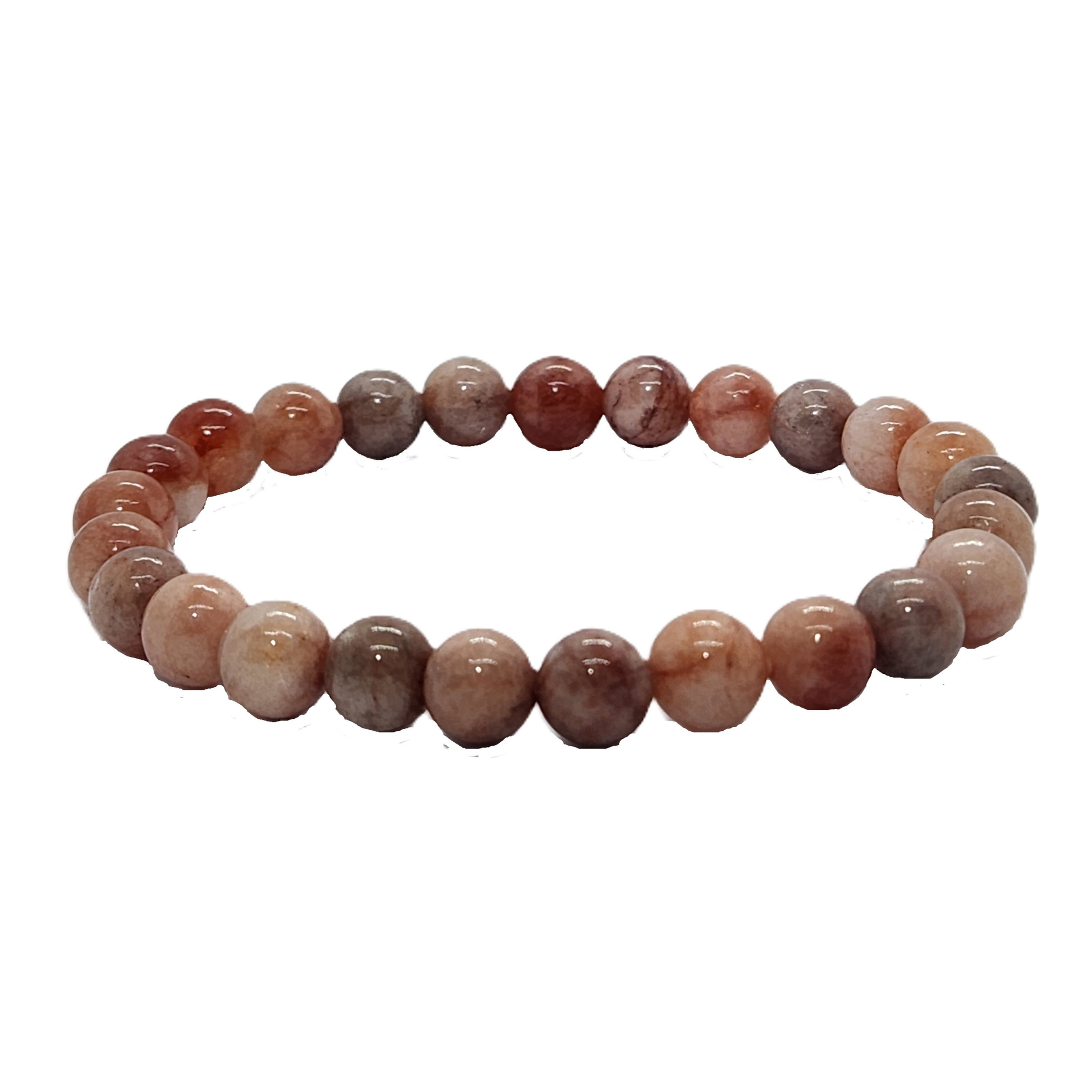 PULSEIRA DE CONTAS 8MM PEDRA DO SOL NATURAL