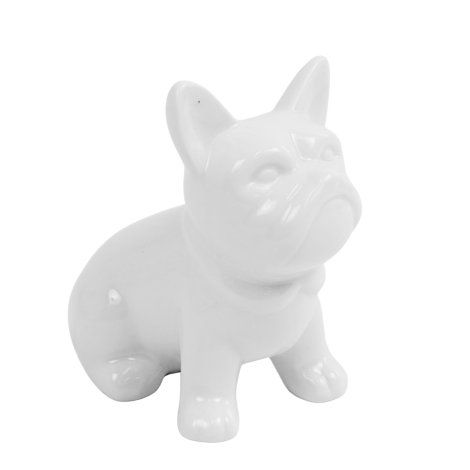 BULDOGUE DE CERÂMICA 12.5CM - BRANCO