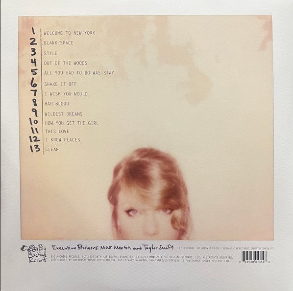 Taylor Swift – 1989 - Back