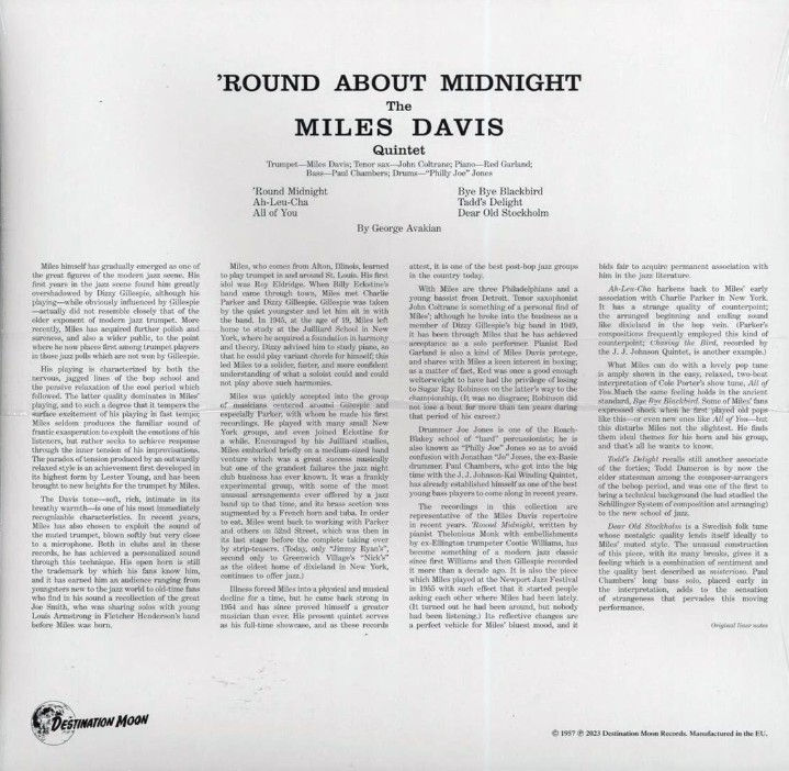 Miles Davis - Round About Midnight - Back
