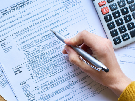 person doing their taxes