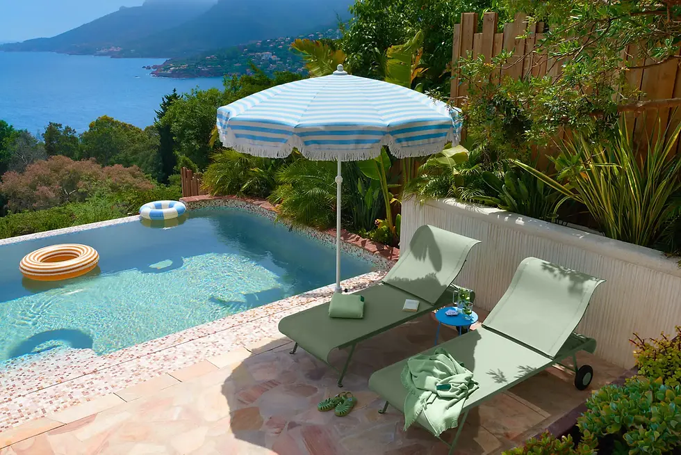 Miniatura: ALUMINIUM PARASOL ALUMINUM WHITE / FIBERGLASS RIBS FABRIC ALMOND GREEN